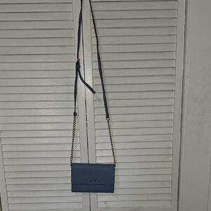 MICHAEL KORS BLUE JET SET SAFFIANO CROSSBODY GOOD USED CONDITION